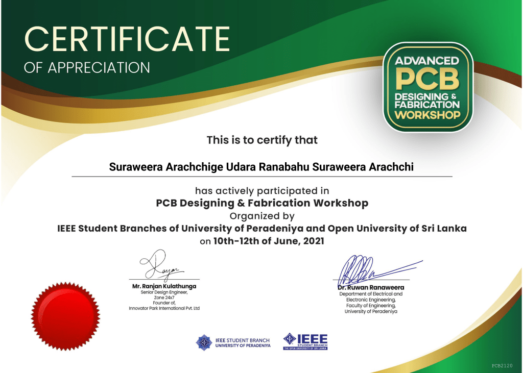 Certificate of participation